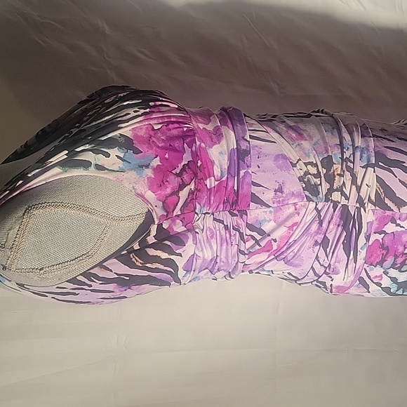 Bisou Bisou Purple Abstract Watercolor Print Sleeveless Dress Size: 10 - Picture 5 of 10